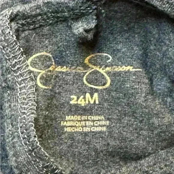 Jessica Simpson“Call Me a Dreamer” Gray Baby Doll Top-girls size 24 mo - Picture 3 of 3